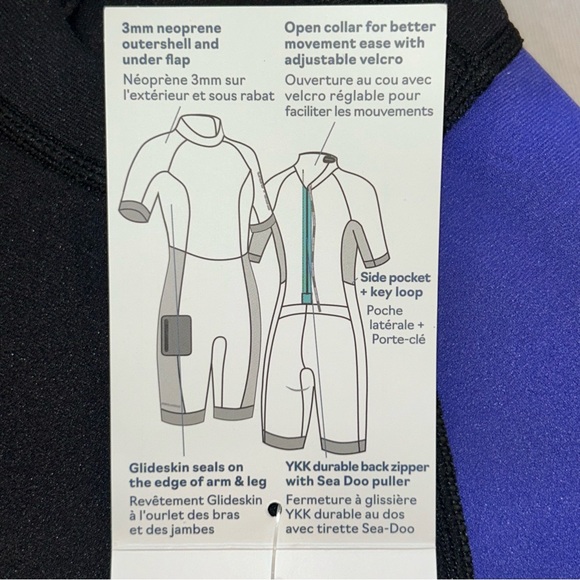 Sea-Doo Exotic Shorty Wetsuit Deep Purple XS - Picture 8 of 9